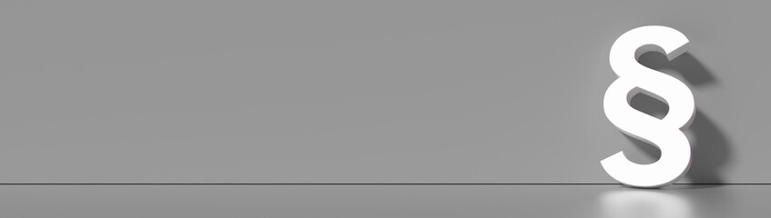 Paragraph / Section sign standing on the floor  - Symbol of Law and Justice, with lots of copy space for your individual text
