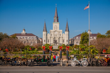 New Orleans, Louisiana - 12/14/2011: The Cathedral-Basilica of Saint Louis, also called St. Louis...