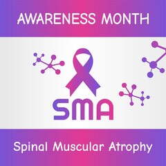 August is Spinal Muscular Atrophy  Awareness Month Vector Illustration