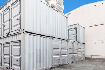Outside atmosphere of a small rental storage room