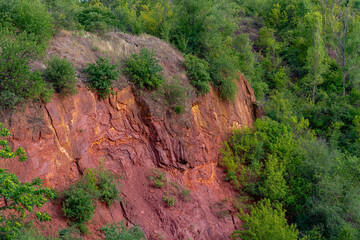 Ukraine, Krivoy Rog, the 16 of July 2020. Earth sinkhole in the abandoned  park outskirts of the city. So called 