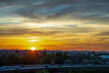 Fototapeta premium sunset in the city