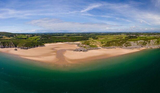 Aerial view of a huge sandy beach