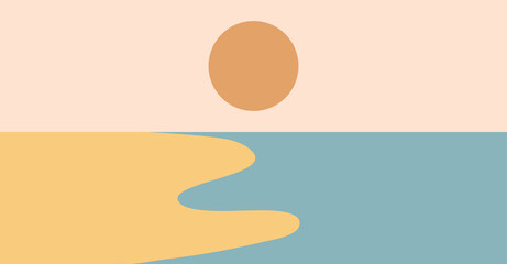 vector illustration of an abstract background. Abstract beach Modern abstract art. Scandinavian style print. Nordic design for interior and other. Vector EPS clip art