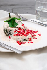 Chile in Nogada Mexican colonial dish