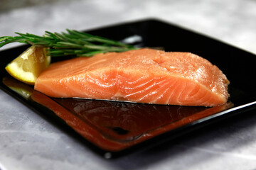 raw salmon on a plate