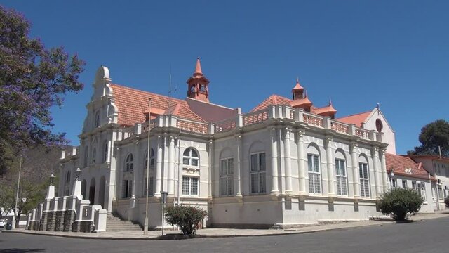 HD summer day video of Graaf-Reinet town and its fine vintage buildings. Graaf-Reinet is a historical and fourth oldest (est. 1786) SA town, located in Eastern Cape Province, South Africa