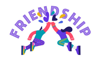 Fototapeta na wymiar Happy friendship day greeting card