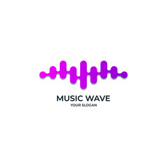 Pusle logo design premium vector. logo can be used for music, multimedia, audio, aqualizer, recording, nightclub, dj, disco, store.