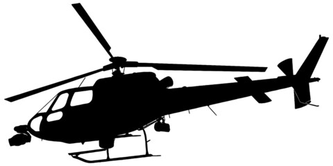 Helicopter with cameras silhouette vector graphic  © K KStock