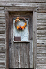 Old Cabin door and Wreath