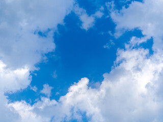 Blue sky and  Fluffy clouds for background.