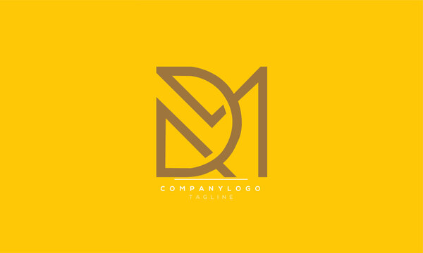 DM MD abstract initials monogram letter text alphabet logo design