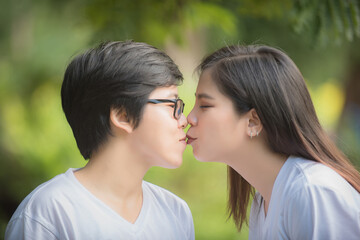 Fototapeta premium portrait of lesbian