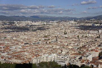 Fototapeta premium Aerial view of the city of Marseilles in France 