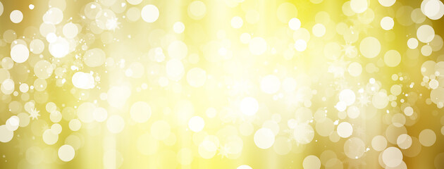 white bokeh blur background / Circle light on yellow background / Light gold sparkle background