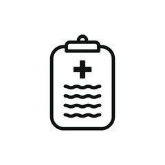 Medical report icon design line style isolated on white background. Vector illustration