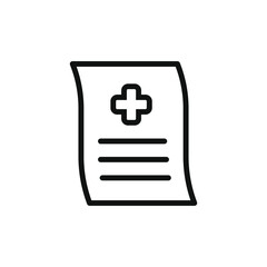 Obraz premium Medical report icon design line style isolated on white background. Vector illustration
