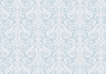 Blue white Damask seamless pattern background