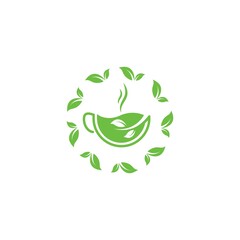 a cup green tea icon vector illustration design