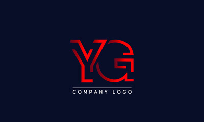 Fototapeta na wymiar Abstract unique modern minimal alphabet letter icon logo YG