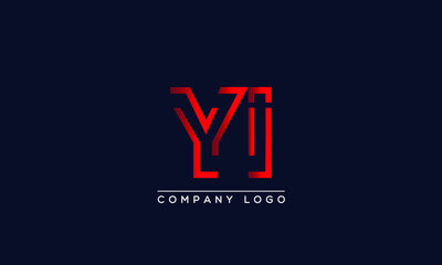 Abstract unique modern minimal alphabet letter icon logo YI
