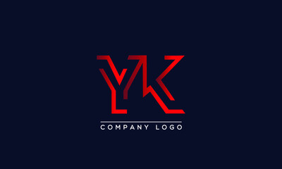 Abstract unique modern minimal alphabet letter icon logo YK