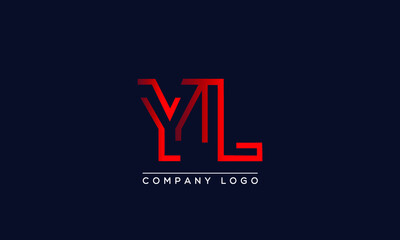 Abstract unique modern minimal alphabet letter icon logo YL