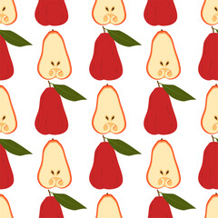 Chompu Fruit. Seamless Vector Patterns 