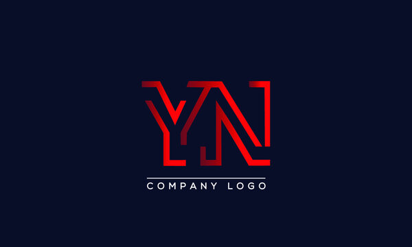 Abstract unique modern minimal alphabet letter icon logo YN