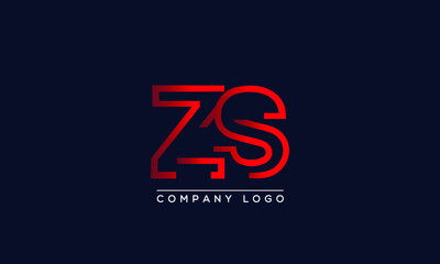 Creative Letters ZS Logo Design Vector Template. Initial Letters ZS Logo Design	 - obrazy, fototapety, plakaty