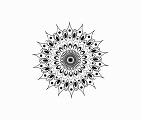 abstract floral ornament and a round logo design 