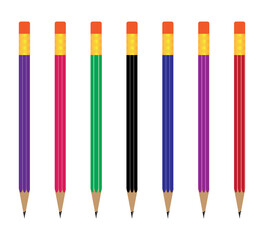 colored pencils isolated on white background