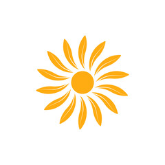 Abstract vector leaf sun logo. Stock illustration