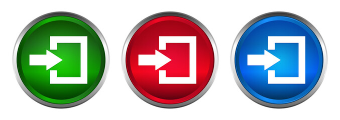 Login icon supreme round button set design illustration