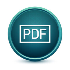 PDF icon shiny light blue round button illustration