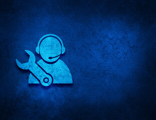 Tech support icon artistic abstract blue grunge texture background