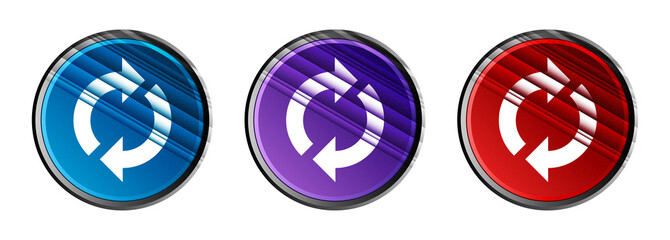 Update icon natural sky light round button set stripes line illustration