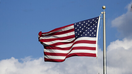 An American Flag Blowing in the WInd