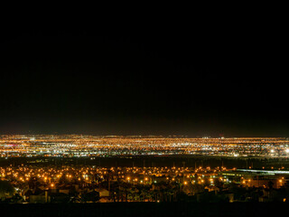 Naklejka premium Night high angle view of the famous Las Vegas cityscape