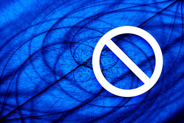 Prohibition icon vortex spiral blue background illustration