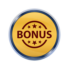 Bonus badge icon super yellow round button illustration