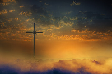 cross on top of a mountain