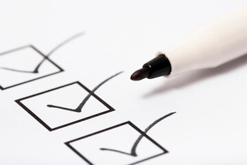 Check list and marker
