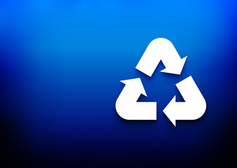 Recycle symbol icon electric blue abstract design background illustration