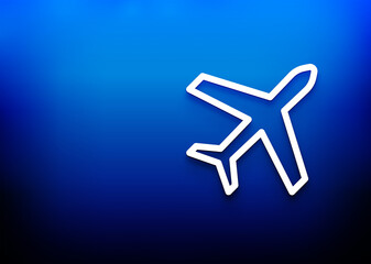Plane icon electric blue abstract design background illustration
