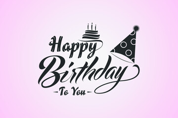 Happy Birthday wish. Modern vector illustration. Pink color theme.