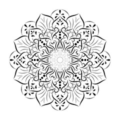 Circular Flower Mandala with vintage floral style, Vector mandala Oriental pattern, Hand drawn decorative element. Unique design with petal flower. Concept relax and meditation use for page logo book