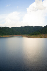 The scenery around the Khun Dan Prakan Chon Dam in Nakonnarok province Thailand 017