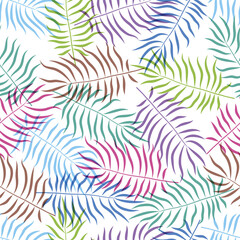 Fototapeta premium Tropical leaves, jungle leaves seamless floral pattern background